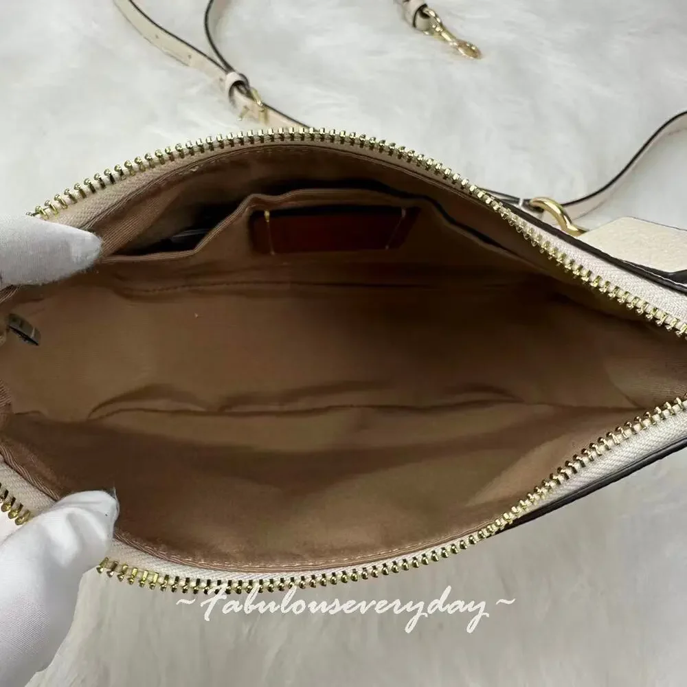 Coach Teri Shoulder/Crossbody Bag In Leather/Gold/Chalk CV934 NWT